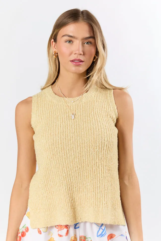 Best Day Ever Yellow High Neck Sweater Tank