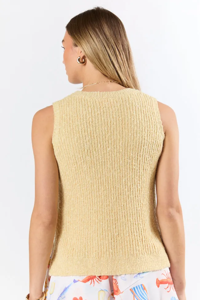 Best Day Ever Yellow High Neck Sweater Tank