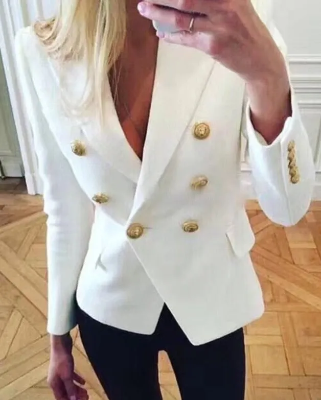 Blazer - Dames - Elegante witte blazer van hoogwaardig materiaal met een moderne pasvorm