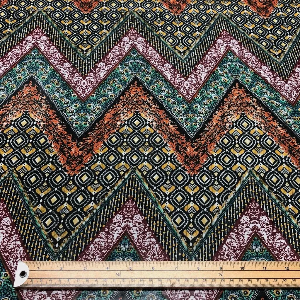Decorative Zig Zags Chiffon Fabric
