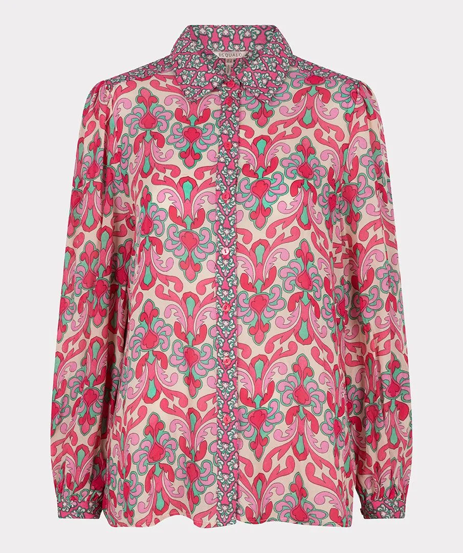 FINAL SALE MACY MULTI ABSTRACT FLORAL PRINT BLOUSE - ESQUALO SP2315009