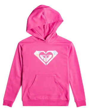 Girls Happiness Forever Hoodie in Pink Guava