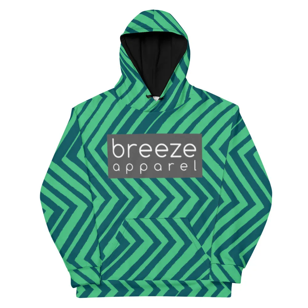 'Green Chevrons' unisex hoodie