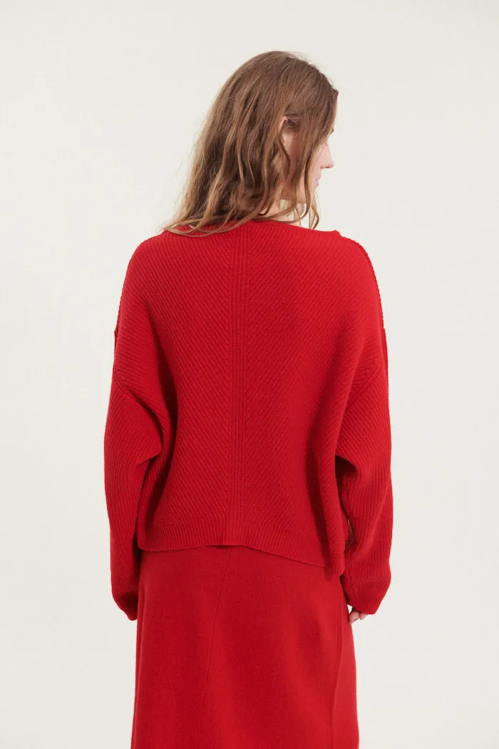 Lise Scoop Neck - High Risk Red
