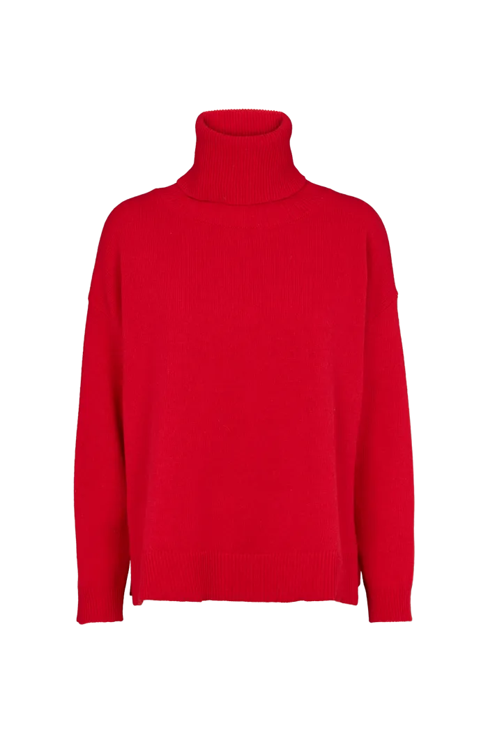 Lise Short T-Neck - High Risk Red