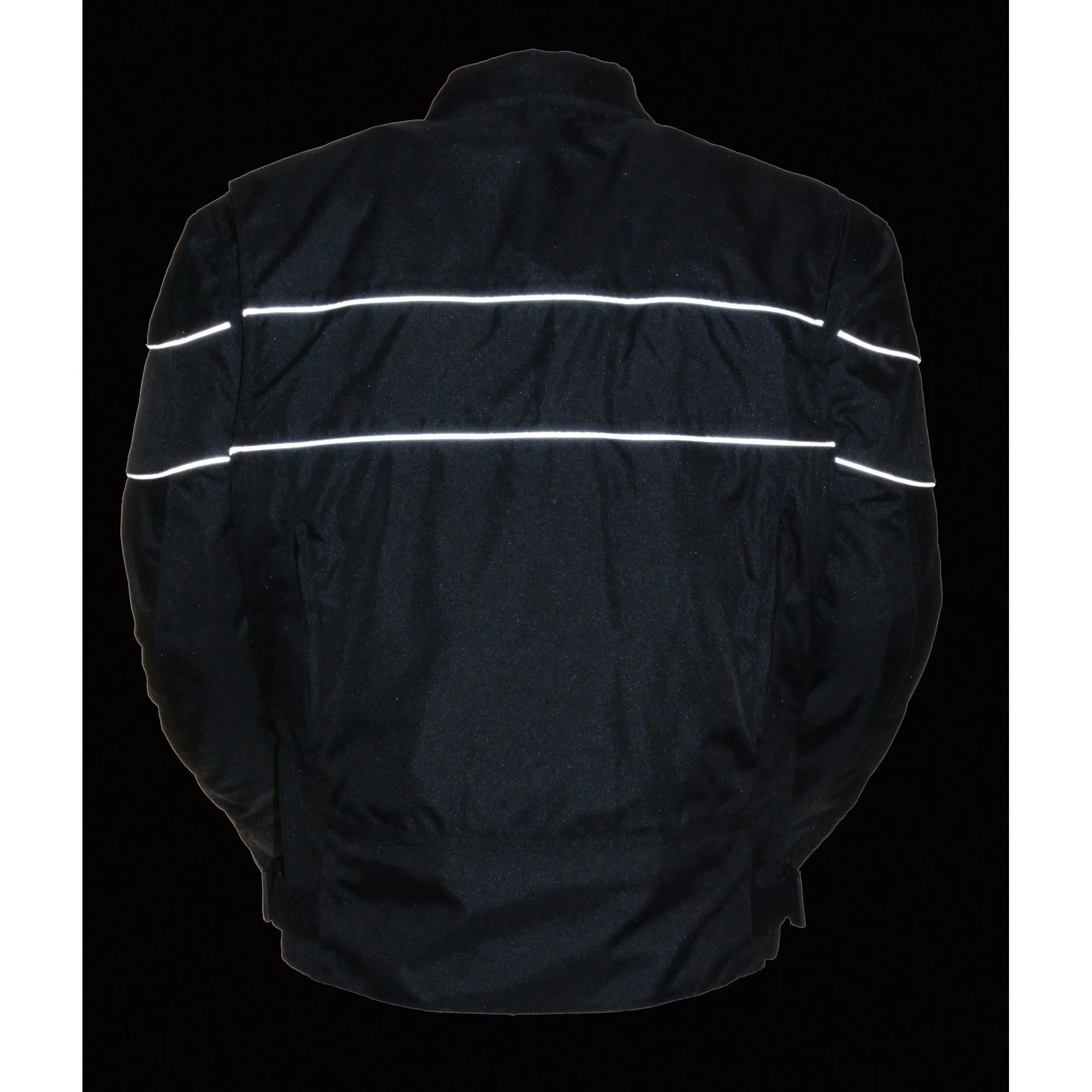 NexGen SH212102 Men's Black Textile Vented Moto Jacket with Reflective