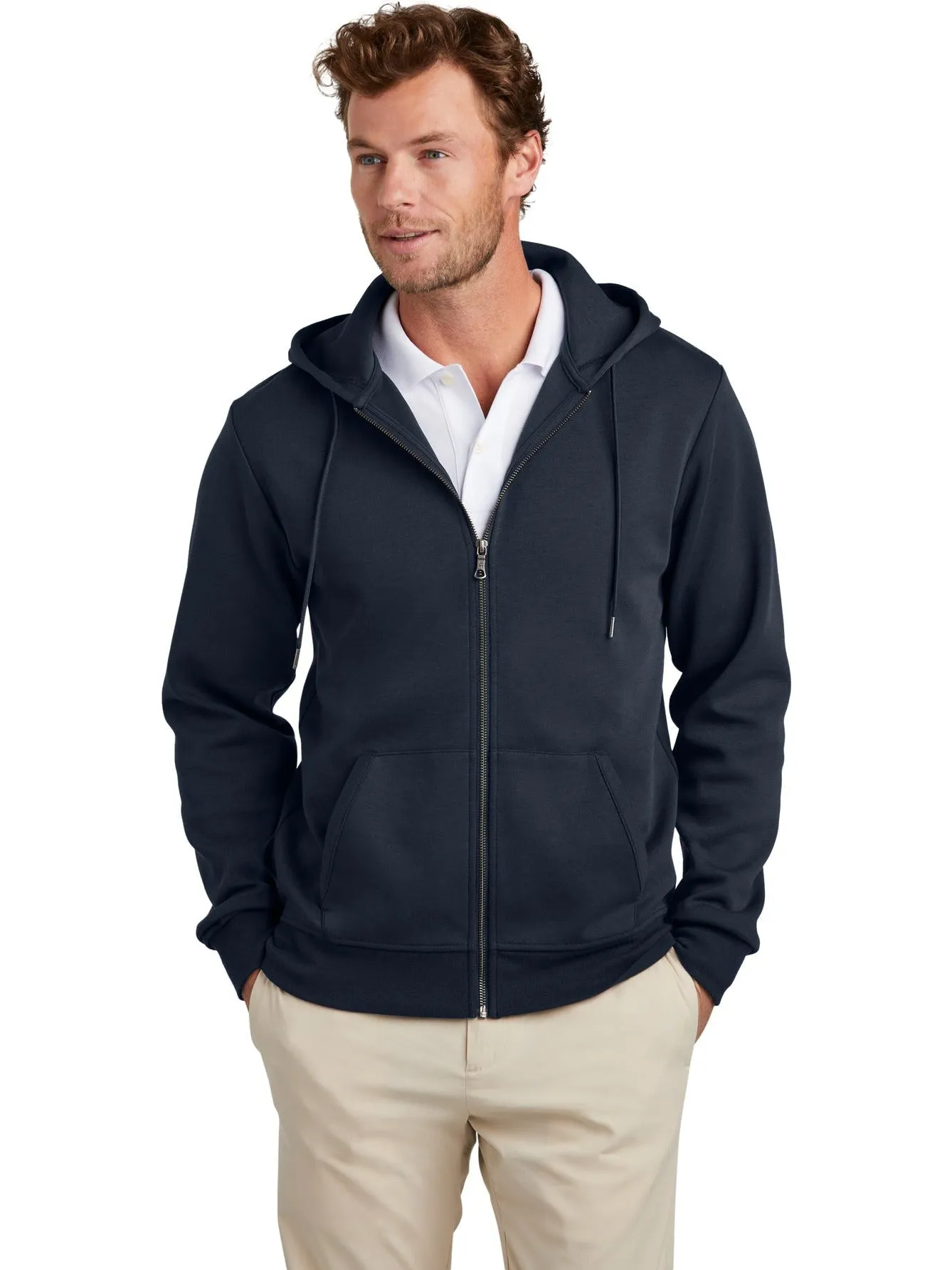 OUTLET-Brooks Brothers Double-Knit Full-Zip Hoodie