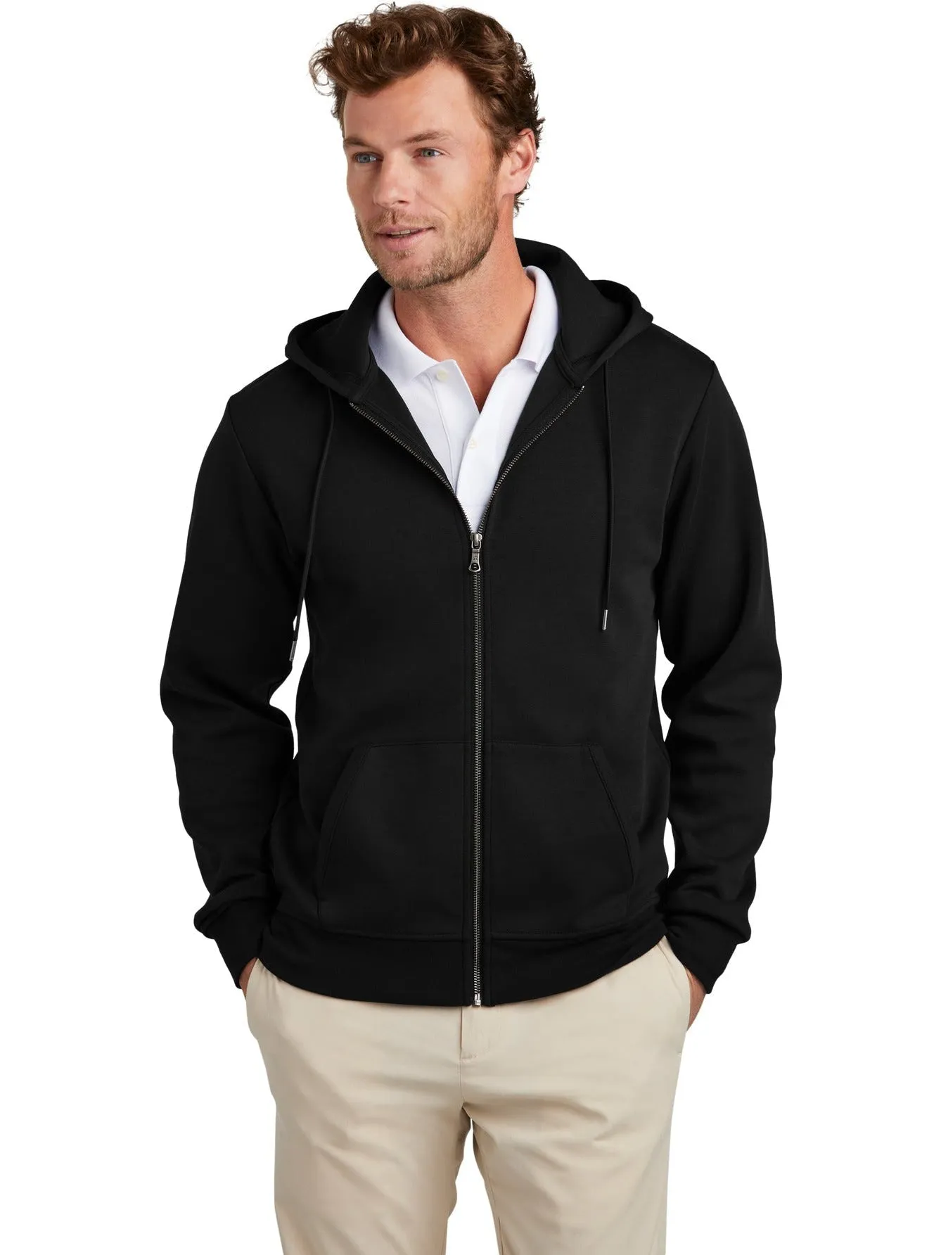 OUTLET-Brooks Brothers Double-Knit Full-Zip Hoodie