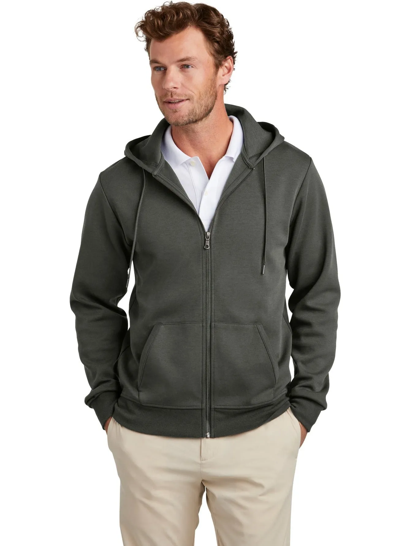 OUTLET-Brooks Brothers Double-Knit Full-Zip Hoodie