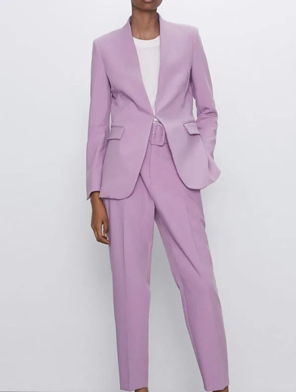 Pantalon en Blazer - Dames - Stijlvolle Set van Hoogwaardige Stof met Perfecte Pasvorm