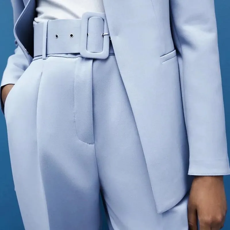 Pantalon en Blazer - Dames - Stijlvolle Set van Hoogwaardige Stof met Perfecte Pasvorm