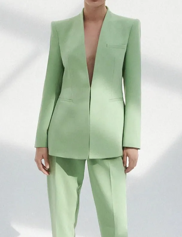 Pantalon en Blazer - Dames - Stijlvolle Set van Hoogwaardige Stof met Perfecte Pasvorm