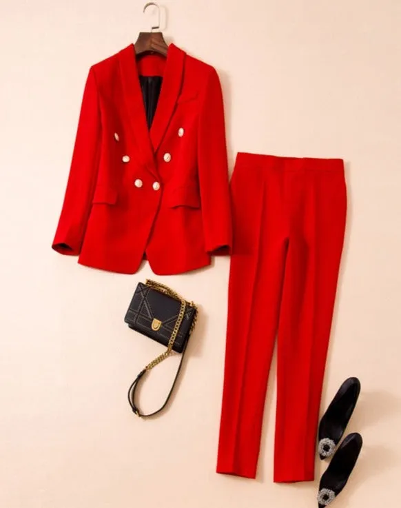 Pantalon Suit - Dames - Elegante Luxe Stof met Slim Fit Pasvorm