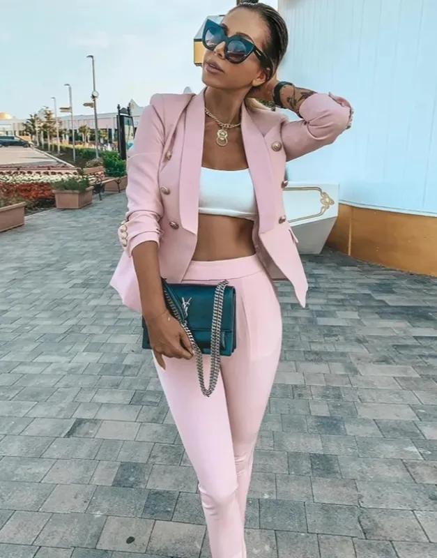 Pantalon Suit - Dames - Elegante Luxe Stof met Slim Fit Pasvorm