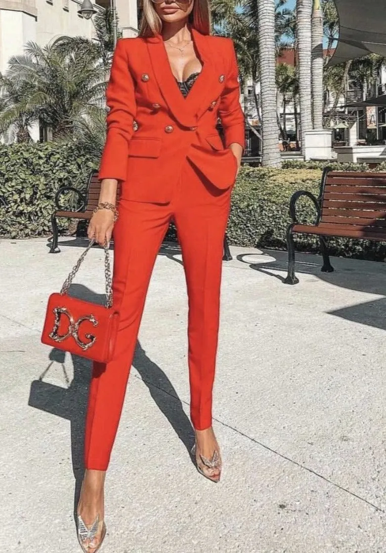 Pantalon Suit - Dames - Elegante Luxe Stof met Slim Fit Pasvorm