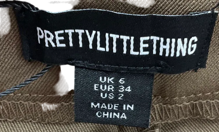 PrettyLittleThing Brown Woven Tailored Flare Leg Trousers UK 6
