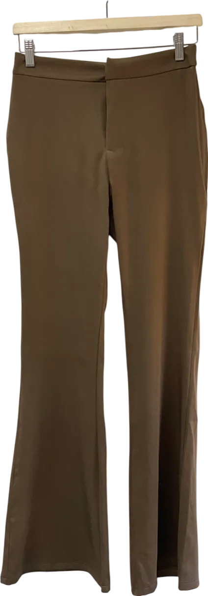 PrettyLittleThing Brown Woven Tailored Flare Leg Trousers UK 6