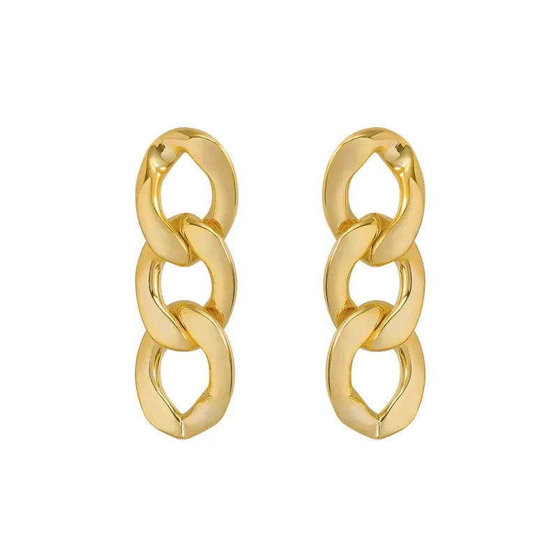 Simple And Versatile Geometric Twisted Metal Earrings