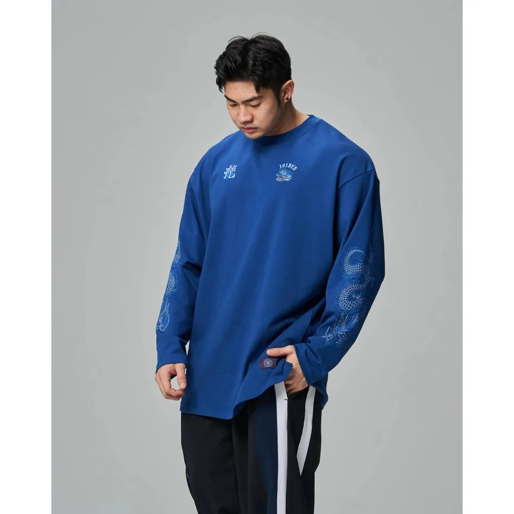 TEAMJOINED JOINED CNY24 DRAGON EXTRA OVERSIZED LONG SLEEVES-DARK BLUE