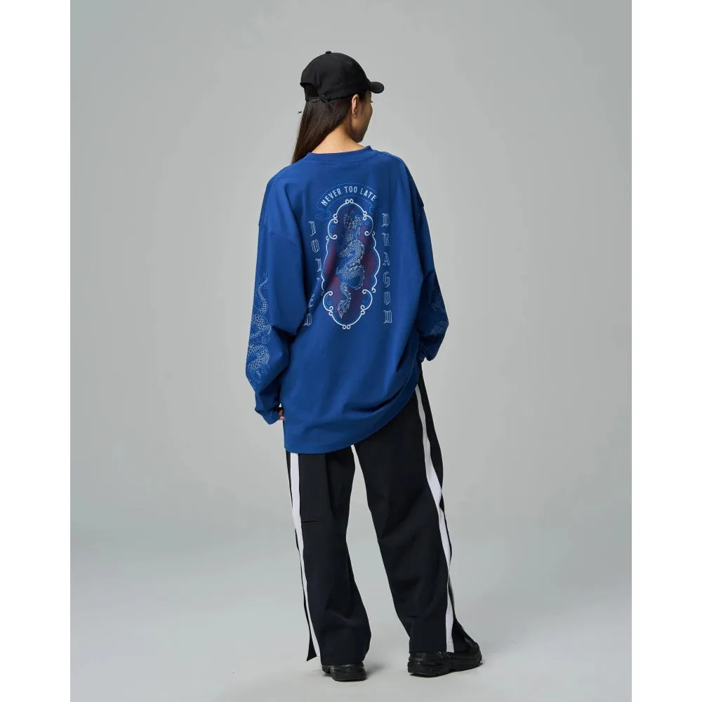 TEAMJOINED JOINED CNY24 DRAGON EXTRA OVERSIZED LONG SLEEVES-DARK BLUE